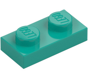 LEGO Donker turquoise Plaat 1 x 2 (3023 / 28653)