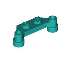 LEGO Donker Turquoise Plaat 1 x 2 met 1 x 4 Offset Extensions (4590 / 18624)