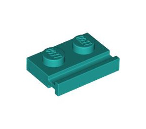 LEGO Donker Turquoise Plaat 1 x 2 met Deur Rail (32028)