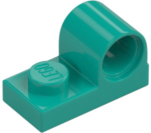 LEGO Donker turquoise Plaat 1 x 2 met Pin Gat (11458)