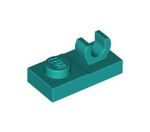 LEGO Dark Turquoise Plate 1 x 2 with Top Clip without Gap (44861)