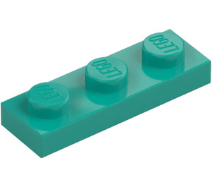 LEGO Mørk turkis Plate 1 x 3 (3623)