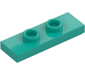 LEGO Mörk Turkos Platta 1 x 3 med 2 Knoppar (34103)