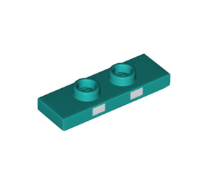 LEGO Dark Turquoise Plate 1 x 3 with 2 Studs with two white rectangles (34103 / 76901)