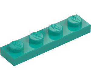 LEGO Mørk turkis Plate 1 x 4 (3710)