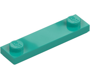 LEGO Donker turquoise Plaat 1 x 4 met Twee Noppen met groef (41740)