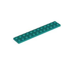 LEGO Dunkles Türkis Platte 2 x 12 (2445)
