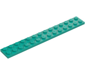 LEGO Mørk turkis Plate 2 x 14 (91988)