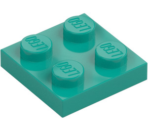 LEGO Donker turquoise Plaat 2 x 2 (3022 / 94148)