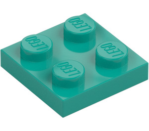 LEGO Dark Turquoise Plate 2 x 2 (3022 / 94148)