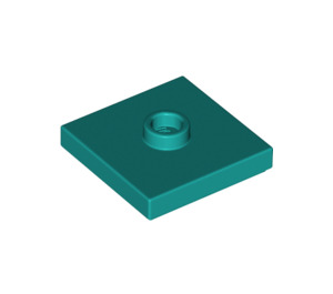 LEGO Turquoise foncé assiette 2 x 2 avec rainure et 1 Centre Stud (23893 / 87580)