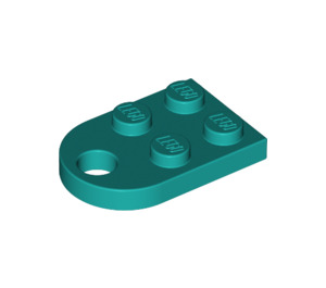 LEGO Dark Turquoise Plate 2 x 3 with Rounded End and Pin Hole (3176)