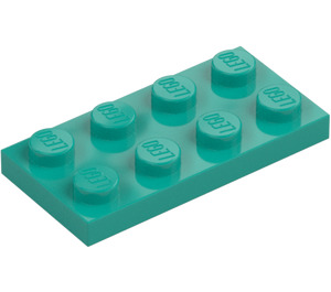 LEGO Donker turquoise Plaat 2 x 4 (3020)