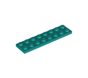 LEGO Turquoise foncé assiette 2 x 8 (3034)