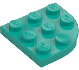 LEGO Donker turquoise Plaat 3 x 3 Rond Hoek (30357)