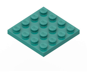 LEGO Donker Turquoise Plaat 4 x 4 (3031)