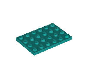 LEGO Donker Turquoise Plaat 4 x 6 (3032)