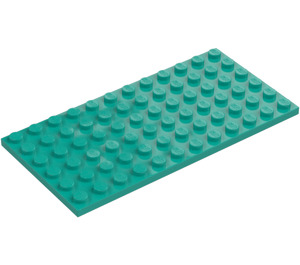 LEGO Donker turquoise Plaat 6 x 12 (3028)