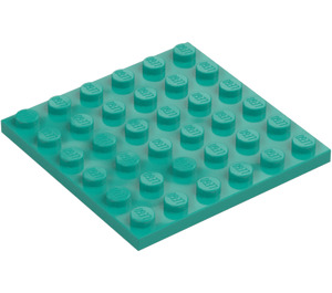 LEGO Mørk turkis Plate 6 x 6 (3958)