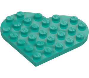 LEGO Dunkles Türkis Platte 6 x 6 Rund Herz (46342)