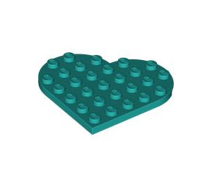LEGO Donker Turquoise Plaat 6 x 6 Ronde Hart (46342)