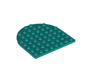 LEGO Dark Turquoise Plate 8 x 8 Round Half Circle (41948)