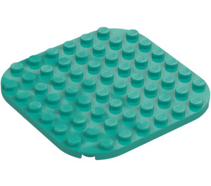 LEGO Donker turquoise Plaat 8 x 8 Rond met Afgeronde hoeken (65140)