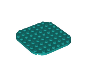 LEGO Dark Turquoise Plate 8 x 8 Round with Rounded Corners (65140)
