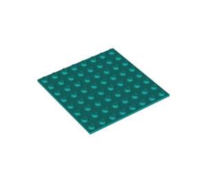LEGO Turquoise foncé assiette 8 x 8 avec Adhesive (80319)