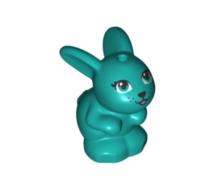 LEGO Turquoise Foncé lapin avec Yeux turquoises (72584 / 77305)