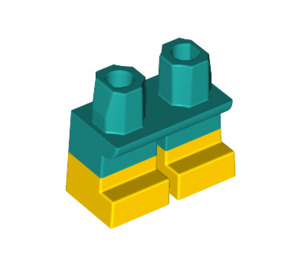 LEGO Dark Turquoise Short Legs with Yellow Shoes (37679 / 41879)