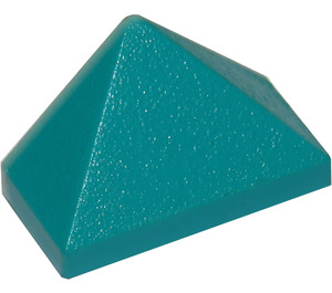 LEGO Dark Turquoise Slope 1 x 2 (45°) Triple with Inside Bar (3048)