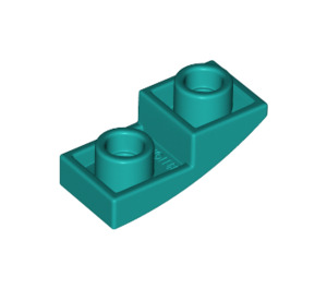 LEGO Donker Turquoise Helling 1 x 2 Gebogen Omgekeerd (24201)