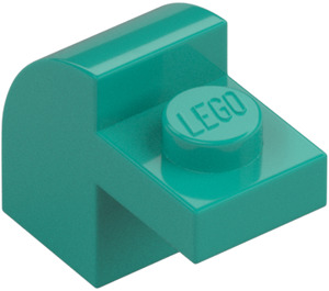 LEGO Turquoise Foncé Pente 1 x 2 x 1.3 Incurvé avec assiette (6091 / 32807)