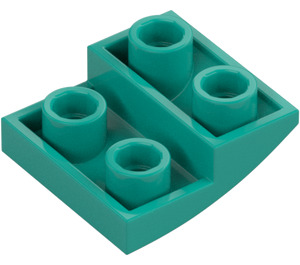 LEGO Donker turquoise Helling 2 x 2 x 0.7 Gebogen Omgekeerd (32803)