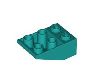 LEGO Donker Turquoise Helling 2 x 3 (25°) Omgekeerd zonder verbindingen tussen noppen (3747)