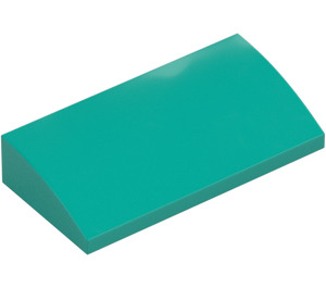 LEGO Donker turquoise Helling 2 x 4 Gebogen met buizen aan de onderzijde (88930)