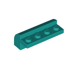 LEGO Donker Turquoise Helling 2 x 4 x 1.3 Gebogen (6081)