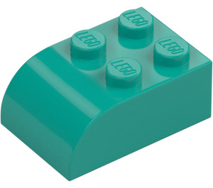 LEGO Donker turquoise Helling Steen 2 x 3 met Gebogen bovenkant (6215)