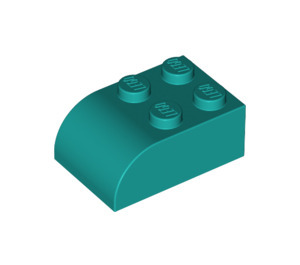 LEGO Turquoise foncé Pente Brique 2 x 3 avec Haut incurvé (6215)