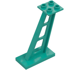 LEGO Mörk Turkos Support 2 x 4 x 5 Stanchion Inclined med tjocka stöd (4476)