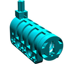 LEGO Donker Turquoise Technic Kanon met Same Colored Op gang brengen met afgeronde Onderzijde (32074 / 76100)
