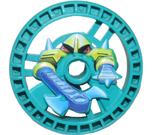 LEGO Dark Turquoise Technic Disk 5 x 5 with Axer (32361)