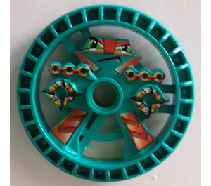 LEGO Dunkles Türkis Technic Disk 5 x 5 mit Blazooka (32303)