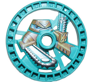 LEGO Turquoise Foncé Technic Disk 5 x 5 avec Tronçonneuse (32362)