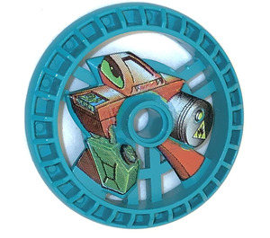 LEGO Dark Turquoise Technic Disk 5 x 5 with Crab with Fuel Canister (32352)