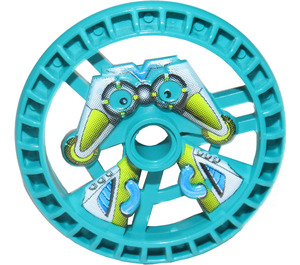 LEGO Donker turquoise Technic Disk 5 x 5 met Krab met Spying Bril (32351)