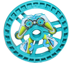 LEGO Dark Turquoise Technic Disk 5 x 5 with Crab with Spying Glasses (32351)