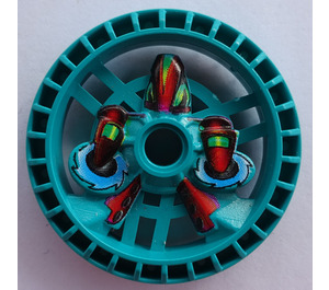 LEGO Dark Turquoise Technic Disk 5 x 5 with Crab with two Saws (32350)