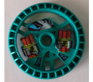 LEGO Dark Turquoise Technic Disk 5 x 5 with Dynamite (32356)